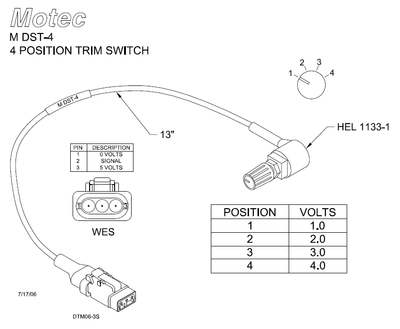 Switches - MoTeC DST-4 (4-Position Trim Switch)